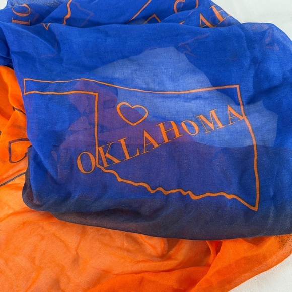 OKLAHOMA orange and blue Scarf - Picture 3 of 13